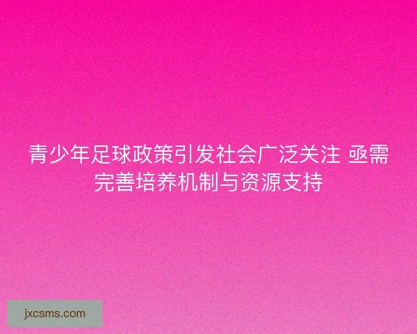 青少年足球政策引发社会广泛关注 亟需完善培养机制与资源支持